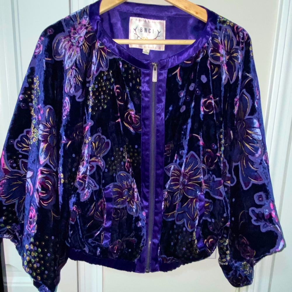 Velvet floral burnout kimono